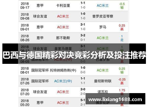 巴西与德国精彩对决竞彩分析及投注推荐